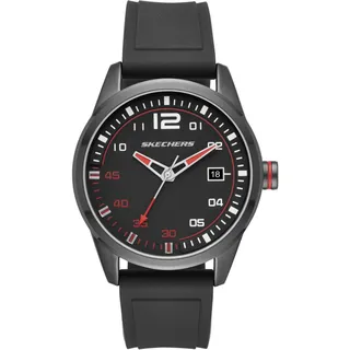 Skechers Quarzuhr »SLAUSON« Armbanduhr, Herrenuhr, Silikonarmband, analog, Tag, schwarz