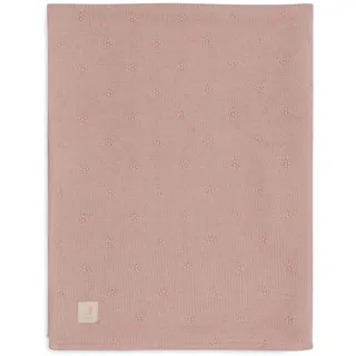 Jollein Babydecke Cosy Knit, Wild Rose - Velvet - 100x150cm - 60% Baumwolle, 40% Acryl, Innenseite 100% Polyester - Fürs Kinderbett - 2.0 TOG - Oeko-TEX Zertifiziert - Strickmuster