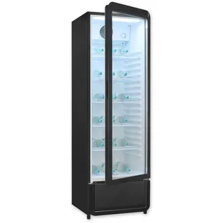 EXQUISIT Getränkekühlschrank "GKS260-GT-431D schwarz", Energieeffizienz: D, schwarz, Rechtsanschlag, nicht wechselbar, Kühlschränke, Alles auf einen Blick dank Isolierglastür und übersichtliche Lagerung, Getränkekühlschrank
