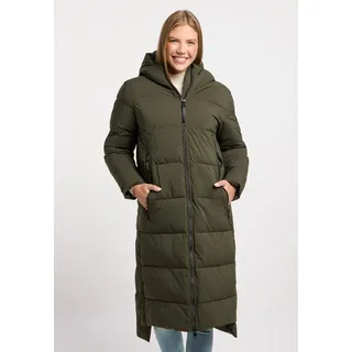 Ragwear Steppmantel "PATRISE" warm gefüttert, hinten länger als vorn, schwarz olive