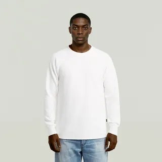 G-Star für Herren. D26650-D271-110 Jirgi-T-Shirt weiß (S), Lässig, Langarm, Recyceltes Polyester, Nachhaltig