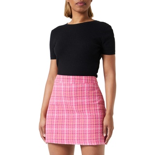 Trendyol Women's Damen Kariert/Karo Mini Stift Gerade Rock Skirt, Fuchsia, 36