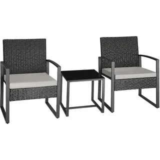 Tectake tectake® Rattan Sitzgruppe Granada für 2 Personen