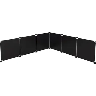 Kerbl Pet 6X Kunststoffwand-Elemente, á 35x35cm, schwarz, Gitterabstand 1,5cm, beliebig oft erweiterbar, Schutz für Möbel und Wände
