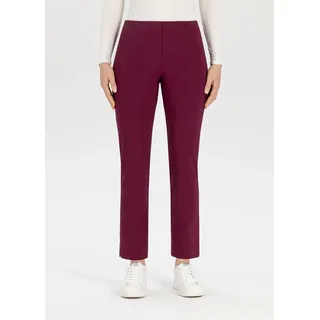 Stretch-Hose STEHMANN, Damen, Gr. 46, N-Gr, rot (beet rot, 2120), Obermaterial: 72% Viskose, 25% Polyamid, 3% Elasthan, unifarben, regular fit knöchellang, Hosen Stretch-Hose, mit Schlitz