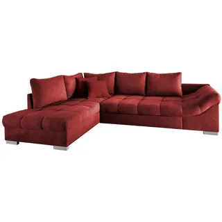 Mid.you Eckschlafsofa , Rot , Textil , Buche , Füllung: Schaumstoff , 298x202 cm , Liegefunktion, Rücken echt, Armteil rechts , Wohnzimmer, Sofas & Couches, Schlafsofas, Sonstige Schlafsofas