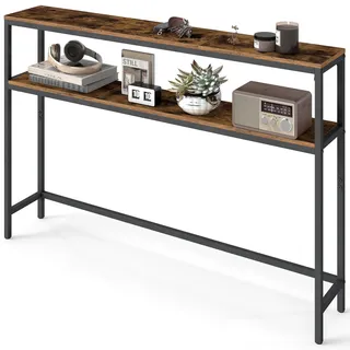 VASAGLE LNT133K01 Konsolentisch 20 x 120 x 80 cm vintagebraun-tintenschwarz