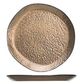 Cosy & Trendy Copernico Flacher Teller, Durchmesser 26 cm, Bronze/Gold, 4 Stück