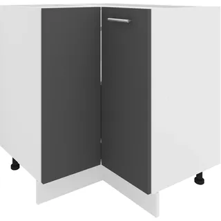 Unterschrank VCM "Eckschrank Küchenschrank Unterschrank Küche Esilo", schwarz (weiß, anthrazit), B:76cm T:76cm, Obermaterial: 100% Holz Wood., Schränke, Unterschrank