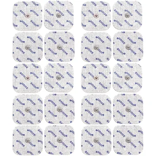 20er Set Elektroden 5x5cm - kompatibel mit TENS Geräten von Sanitas (wie SEM43, SEM44) & Beurer (wie EM41, EM49) Druckknopf | Wiederverwendbare Elektroden-Pads | Medizinprodukt von axion