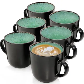 Sänger Kaffeebecher SET Fiji - 6 teilig aus Steingut , Grün , Keramik , kratzfest , Geschirr, Tassen, Kaffeebecher