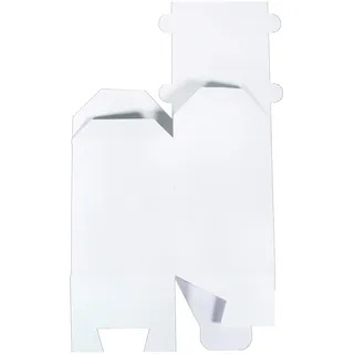 Rayher 67346102 Faltschachtel Haus, 12 Stück, weiß, 7,5 x 7,5 x 14 cm, Geschenkkarton, Geschenkbox, Geschenkkarton