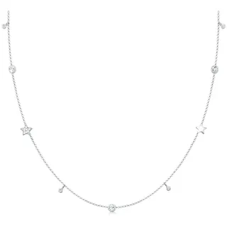 Elli Halskette Damen Solitär Sterne mit Kristalle in 925 Sterling Silber vergoldet