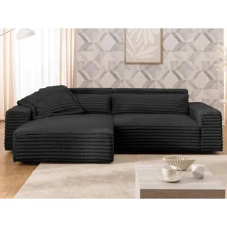 OTTO home "KINLEE Design-Sofa mit Recamiere rechts/links, Maße B/T/H 251/144/70cm", L-Form mit Wellenunterfederung, ohne Bettfunktion, modern und beguem,