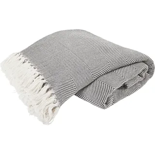 Primera Tagesdecke mit Fransen ¦ grau ¦ 100% Baumwolle ¦ Maße (cm): B: 280