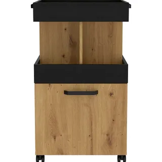 Forte Barschrank Homebar 50,2 x 88,5 x 41 cm Artisan Eiche/Schwarzeiche