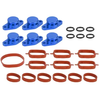 Drallklappen 6x22mm Motor Drallklappen Delete Blindstopfen Set mit Gummidichtungen für M57 / M57D25(Blau)