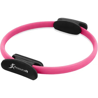 ProsourceFit Pilates Resistance Ring, 14" Diameter with Dual Grip Handles for Core Strength, Thigh Toning, Pink
