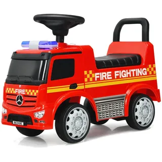Costway Kinder-Feuerwehrauto Mercedes Benz Rot , Metall , 29x43x62 cm , Spielzeug, Spielzeugautos