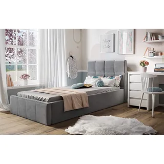 Gepolstertes Einzelbett CHARLIE 90x200 cm Jasmine 90 - Grau