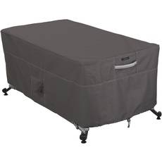 Classic Accessories Ravenna Hülle für eckige Feuerschalen, Abdeckung Gartenmöbel für Tische, Reißfestes Material mit Belüftungsöffnungen, Schutz vor Wetterbedingungen, Dunkle Taupe (142 x 97 x 56 cm)