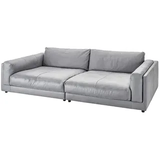 KAWOLA Big Sofa Raina Leder grau - Grau,