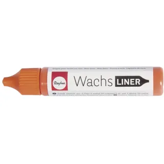 RAYHER HOBBY Rayher 31500210 Wachs-Liner, orange, Flasche 30 ml, zum Kerzen bemalen, Wachsstift, Flüssigwachs zum Malen direkt aus der Flasche