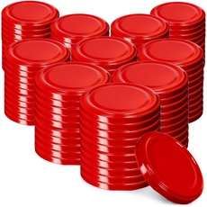 KADAX Schraubdeckel fi82 mm, Twist-Off-Deckel Set aus Metall, Ersatzdeckel für Einmachgläser, Deckel mit 6 Einrastzähnen für Sturzgläser und Einmachgläser (100 Stück, Rot)