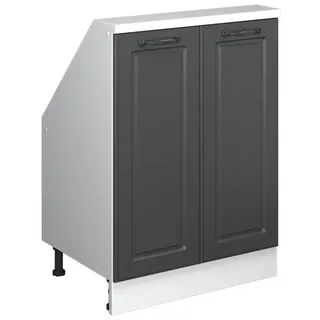 Vicco Dachschrägenschrank Rion Anthrazit Landhaus mit 2 Türen , Anthrazit, Weiß , Holzwerkstoff , 1 Fächer , Rechteckig , 60x83.8x46 cm , Kleinmöbel, Kommoden, Kommoden