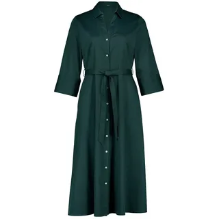 Hemdblusenkleid ZERO "Hemdblusenkleid mit 3/4 Arm", Damen, Gr. 36, EURO, grün (grün forest), Obermaterial: 71% Baumwolle CO. 26% Polyamid PA. 3% Elasthan EL., Kleider Hemdblusenkleid