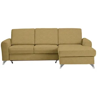 Cantus Ecksofa , Gelb , Textil , Uni , Ottomane rechts, L-Form , 244x167 cm , Liegefunktion , Wohnzimmer, Sofas & Couches, Wohnlandschaften, Ecksofas