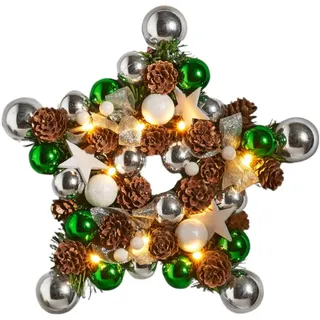 LED Weihnachts-Dekokranz Sternenform 28cm dekoriert dekokranz Wanddeko Türdeko