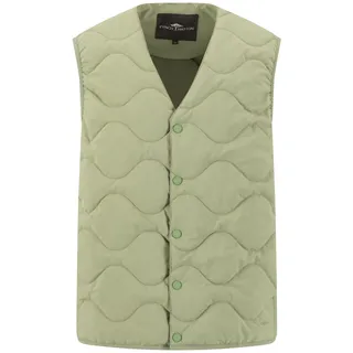Steppweste FYNCH-HATTON, Herren, Gr. M, light khaki, Web, Obermaterial: 100% Polyamid, unifarben, normal hüftbedeckend, V-Ausschnitt, Westen Steppweste, mit V-Ausschnitt, mit Druckknöpfen, normale Passform