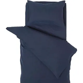 Homescapes Kinderbettwäsche Leinen , Dunkelblau , Textil , Rechteckig , 120x150 cm , Oeko-Tex® , Heimtextilien, Bettwäsche & Leintücher, Kinderbettwäsche