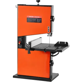 Vevor Bandsäge, 229 mm, Holzbandsäge mit 373-W-Motor (1/2 PS), 90 mm Schnitthöhe, 300x300 mm Alu-Gusstisch, mit 360°-Arbeitsleuchte, Gehrungsanschlag, Parallelanschlag, für die Holzbearbeitung