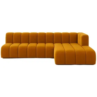 kaiser möbel Eckcouch Velours 295 cm 3-Sitzer Gelb