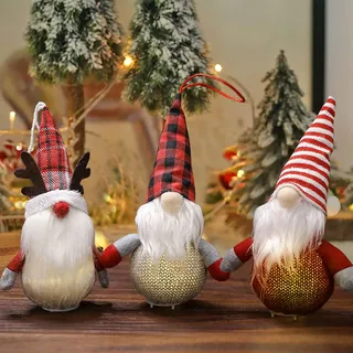 Weihnachtswichtel, 3pcs Weihnachtszwerg Santa Gnome Led Weihnachtsmann Weihnachtsdeko, Weihnachtswichtel Deko Figur Beleuchtet,Weihnachtszwerg Beleuchtet Led Weihnachtsmann Weihnachtsdeko Amerikanisch