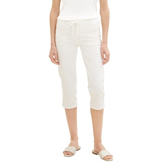 TOM TAILOR Damen 1036683 Alexa Capri Fit Hose, 10315-Whisper White, 38