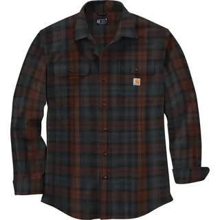 CARHARTT Flannel Plaid, Hemd - Braun/Grau - XXL