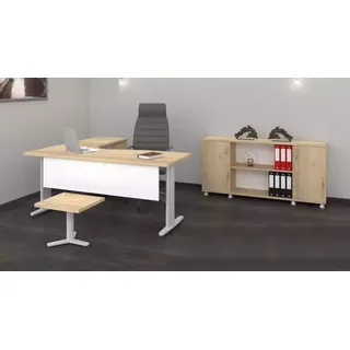 Eckschreibtisch Büro Arbeitszimmer Modern Komplett Set Möbel 3tlg Neu - Beige