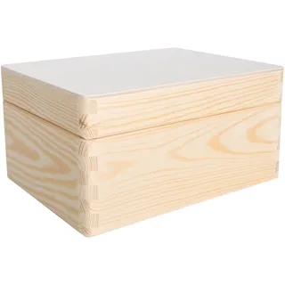Creative Deco Holzkiste mit Deckel | 19,5 x 15 x 10 cm (+/-1cm) | | Erinnerungsbox Baby Klein Holzbox mit Deckel Unlackiert Kasten Weihnachten Für Dokumente Wertsachen Spielzeuge Werkzeuge ROH