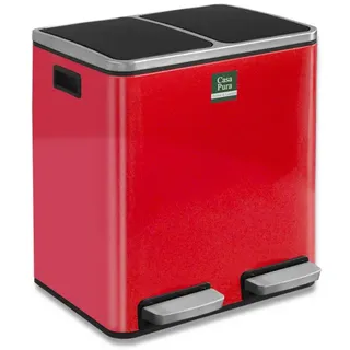 Tretmülleimer | Felix | Trennsystem | Himbeerrot | 2 x 30 Liter (60 Liter) - Rot