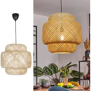 Korb-Pendelleuchte "TARTA" Ø45cm - Handgefertigt, E27, Holzfassung, Höhenverstellbar