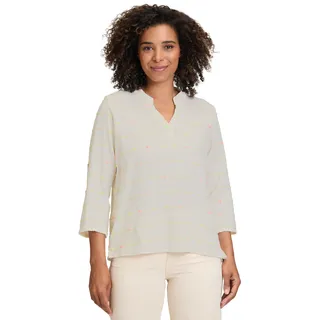 Cartoon Casual-Bluse mit Lurexfaden in White/Orange | Gr.: 44