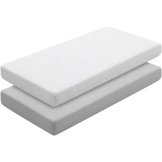 Cambrass - 2 Fitted Sheet - Cot 60 60x120x17 Cm Essentia Grey