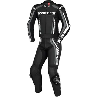 IXS Sport RS-800 1.0 2-Teiler Motorrad Lederkombi, schwarz/grau/weiß, Short 265