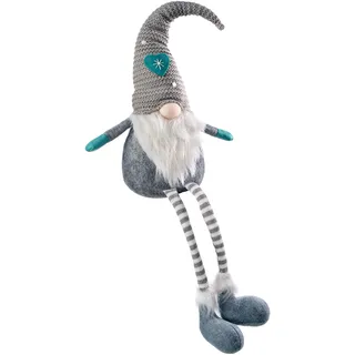 WeRChristmas Sitzende Weihnachtsmann-Figur mit weichen Beinen, Mehrfarbig, 54 cm