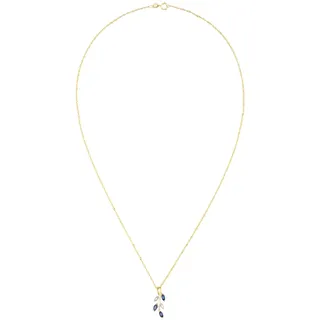 Amor Kette mit Anhänger Blütenranke Blau Gold