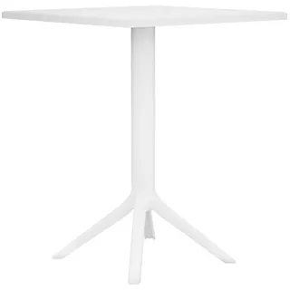 CLP Gartentisch eckig 60/60/76 cm Kunststoff Weiß , 60x76x60 cm , Gartenmöbel, Gartentische