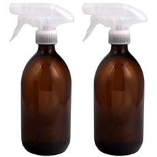versandfuxx24 - 2 Sprühflaschen je 500 ml Glasflasche Braun für Garten, Haare, Reinigungsmittel